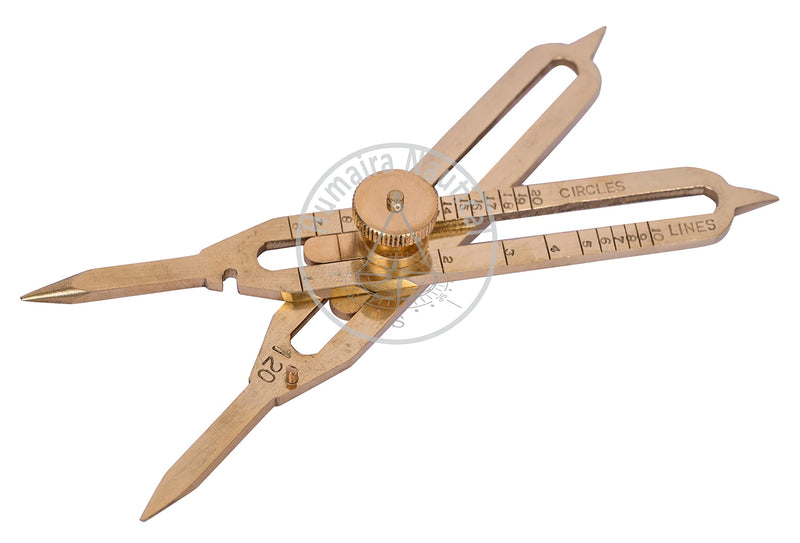 Humaira Nautical Proportional Divider Drawing Tool Scale Divider, Solid Brass 6"