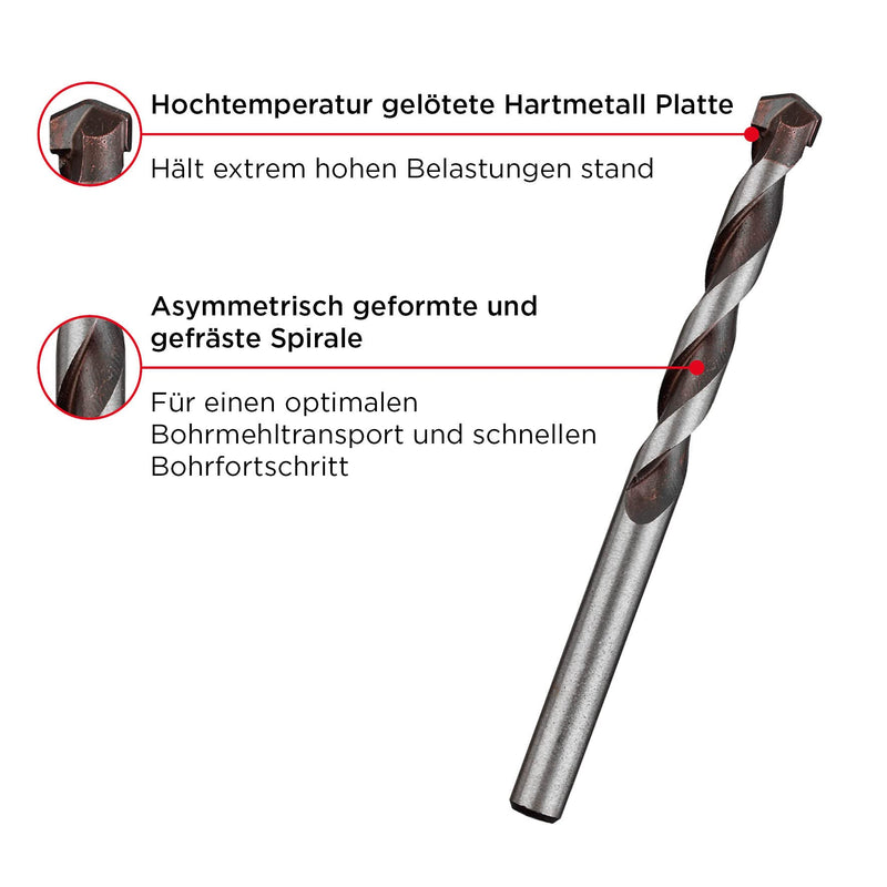 kwb ROCKER concrete and stone drill Ø 3 mm with high-quality, high-temperature soldered carbide plate, optimal drilling dust transport and round shank, extremely durable, complies with ISO 5468 ⌀ 3 mm x 70 mm ROCKER (impact)