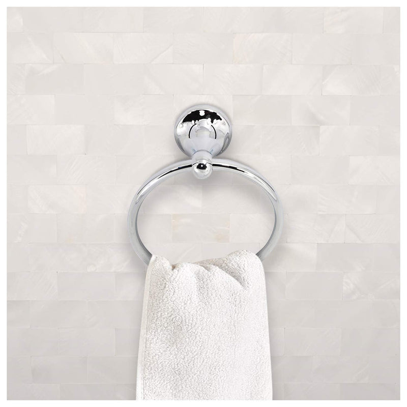 Nuk3y Vista Modern 4 Piece Bathroom Hardware Towel Bar Accessory Set (Chrome) Chrome