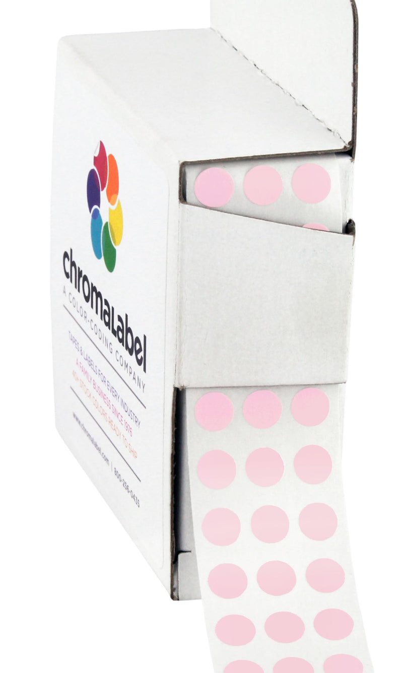 ChromaLabel 0.25 inch Pink Sticky Color Coding Dot Stickers, Ideal for Pricing, Office Supplies, Teachers, Comes with Handy Dispenser - Great for Retail, Manufacturing, Recreation