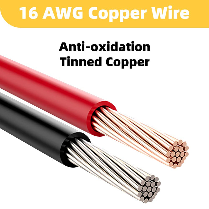 10 Kits 16 AWG 2 Pin Waterproof Automotive Wire Electrical Connectors, 2 Wire Connectors with 16 Gauge Wire and Heat Shrink Tubing for Auto Motorcycle