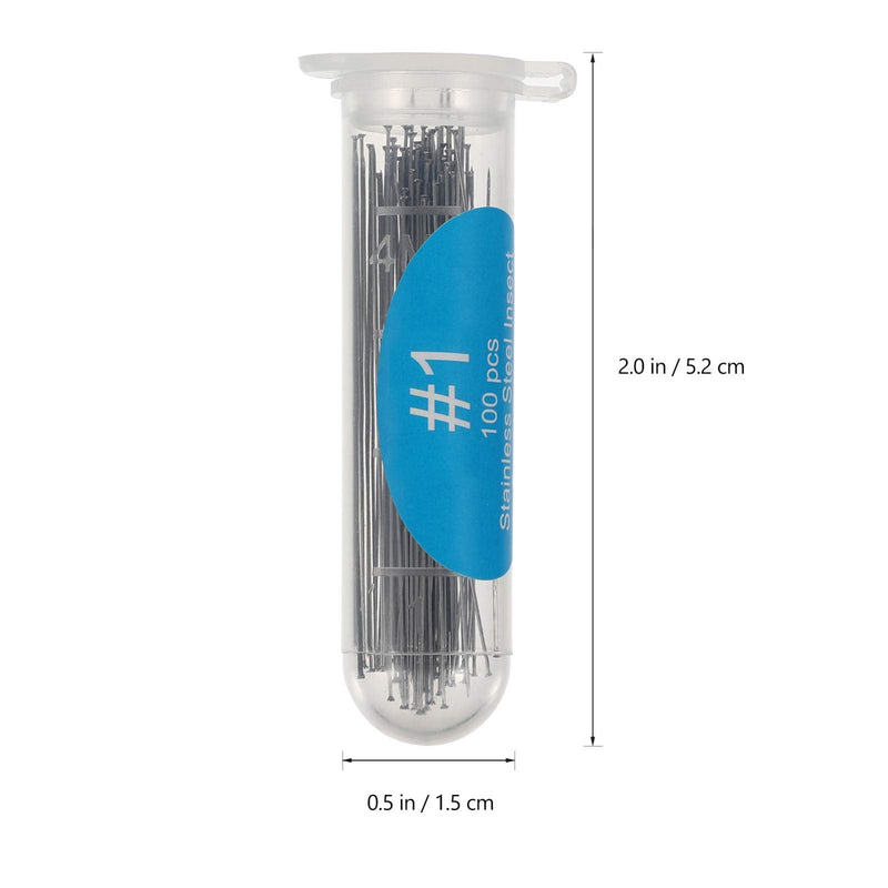VILLCASE Pack of 100 Stainless Steel Insect Pens Sample Pens Entomology Needle Dissection and Butterfly Collections Needle for School Laboratory Entomology Preparation Butterfly Collector 1