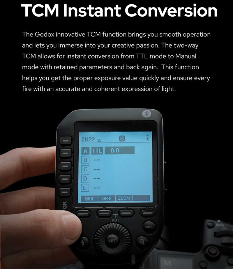 Godox XProII-C E-TTL Wireless Flash Trigger Compatible with Canon Cameras, 2.4G HSS 1/8000S Bluetooth Connection Transmitter, Quick Hotshoe Lock (Upgraded XPro-C)
