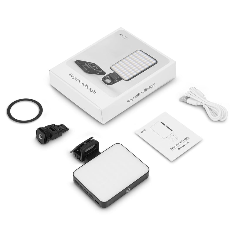 120 LED Selfie Light for Phone with Clip & Magnetic, 3 Light Mode 3000K-6500K, 2000mAh High Power Rechargeable with Cold Shoe Mount for Laptop, Makeup, TikTok, Selfie, Vlog