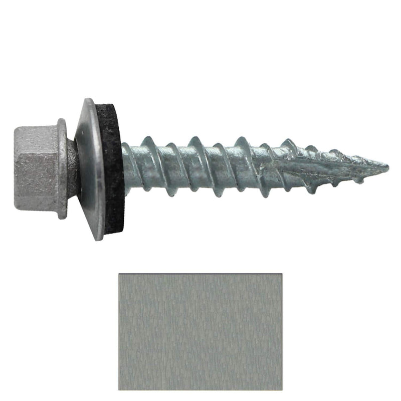 10 x 1 NO Paint Metal Roofing Screws - Hex Washer Head- Self-Starting/Tapping - EPDM Washer. 1 Bag - 250 Screws
