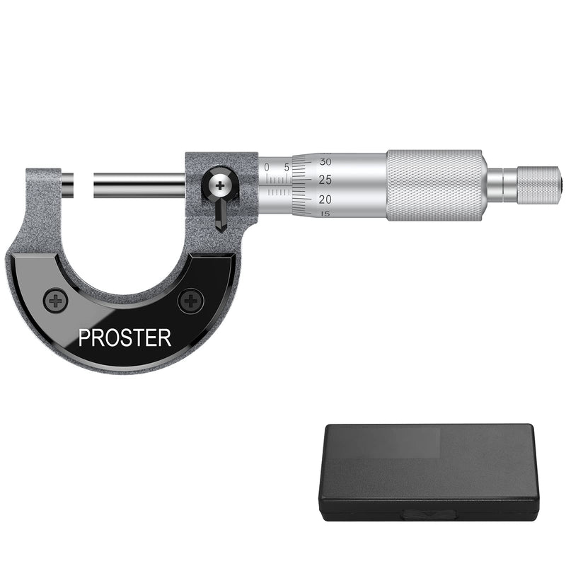 Proster outside micrometer 0-25 mm range micrometer 0.01 mm resolution micrometer micrometer screw metric external brake caliper