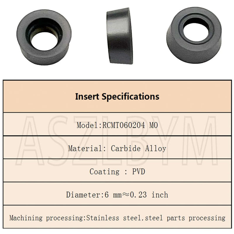 11PCS RCMT060204 MO R3 Round Carbide Inserts Milling Cutter with SRDCN 1212H06 1/2” / 12mm Round Carbide Metal Lathe Tools Indexable Turning Tool Milling Insert Holder Lathe Cutting Tools Srdcn1212h06 + Rcmt060204