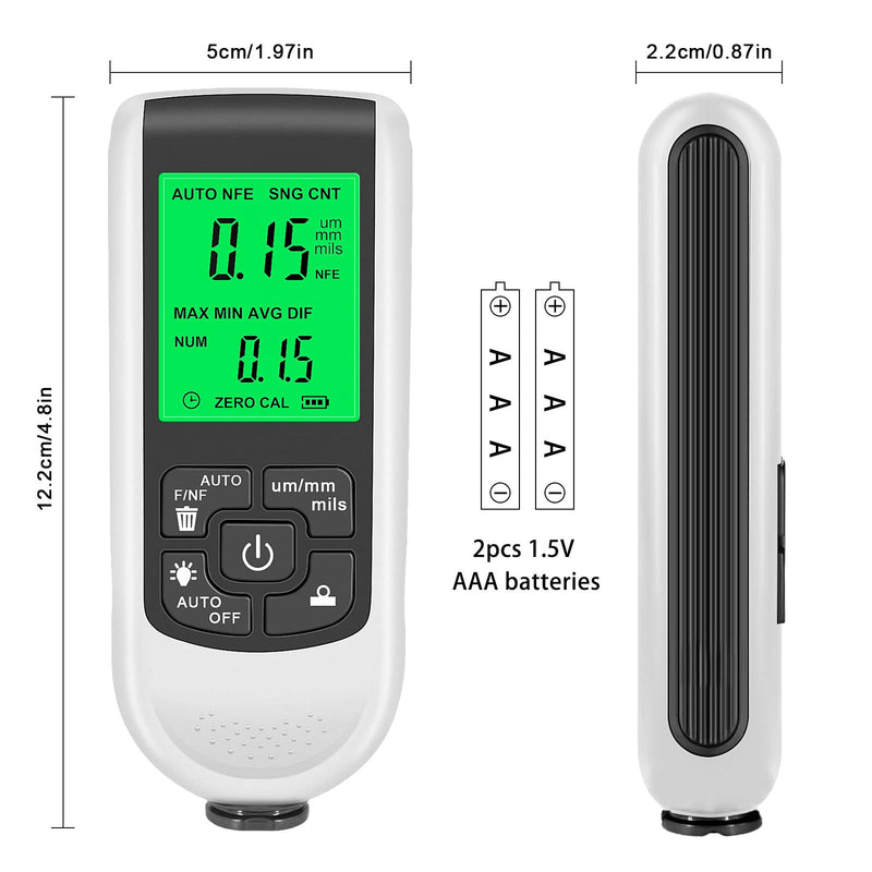 Coating Thickness Gauge Paint Gauge Digital LCD Display with Backlight Suitable for Measuring on Cars (1) 1