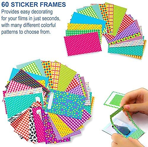 Fujifilm Instax Mini Instant Film (2 Pack, 40 Sheets) Tudak 5 Plastic Desk Frames + 60 Sticker Frames + 2 Packs Corner Stickers 40 Sheet Bundle Standard Packaging