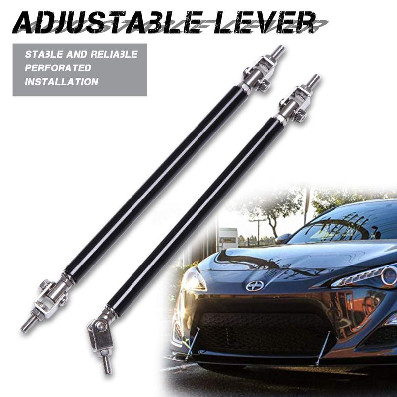 DREAMIZER 2× Universal Front Bumper Lip Support Splitter Rods Adjustable 8"-11" Strut Tie Bar Support Car Body Kit Support Rear Wing Strut Rod for Sports Car Street Car - Black adjustable 8"-11" Support Rod