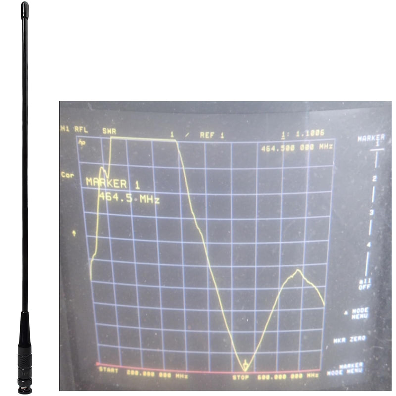 HYS UHF BNC Base HT 15.3inchs Antenna for GMRS Walkie Talkie/Repeater, UHF 462-467Mhz Two Way Radio Antennas for 460-470Mhz ICOM IC-V9 Motorola HT440 CP500 Uniden Bearcat Whistler UHF Ham Radio Black 1PC (462-467Mhz）