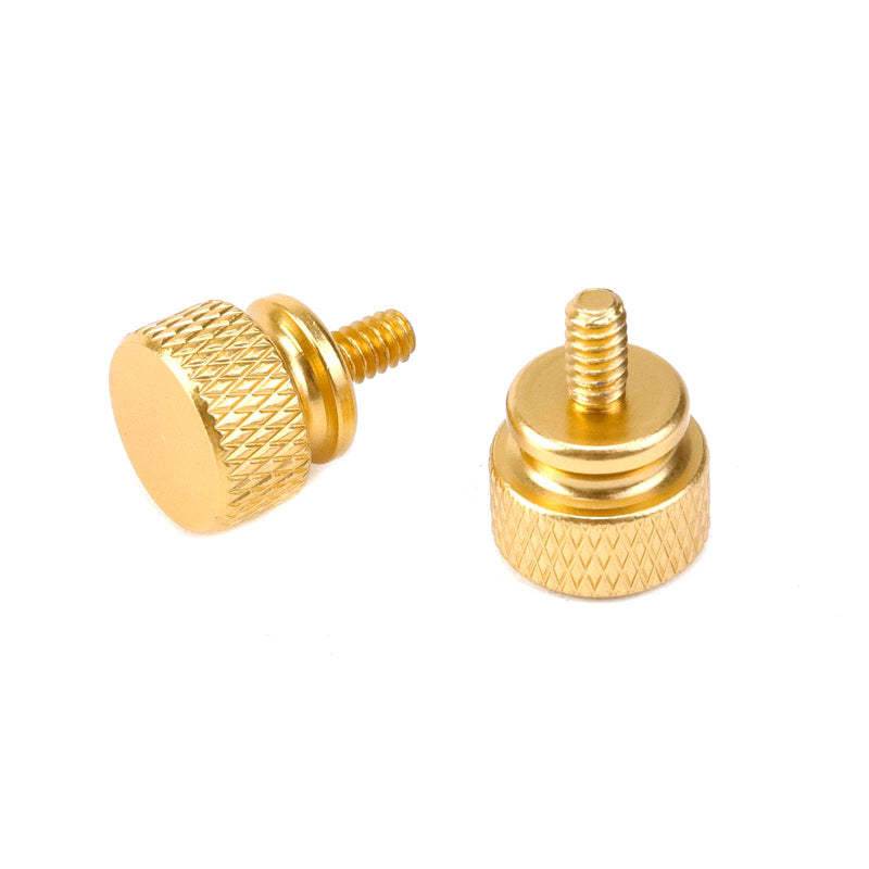 10 Pieces Anodized Aluminum Computer Case Thumb Screws, Thumb Screws, Knurled Hand Screws (Gold) Gold