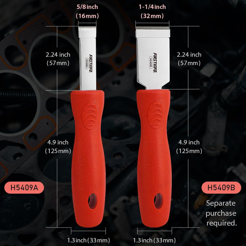 FIRSTINFO H5409A Automotive Gasket Scraper w/Tungsten Carbide Tip | Rust, Buildup Cleaning Blade Scraper Tool 5/8 inches