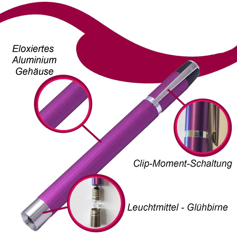Diagnostic lamp, pupil lamp aluminum purple