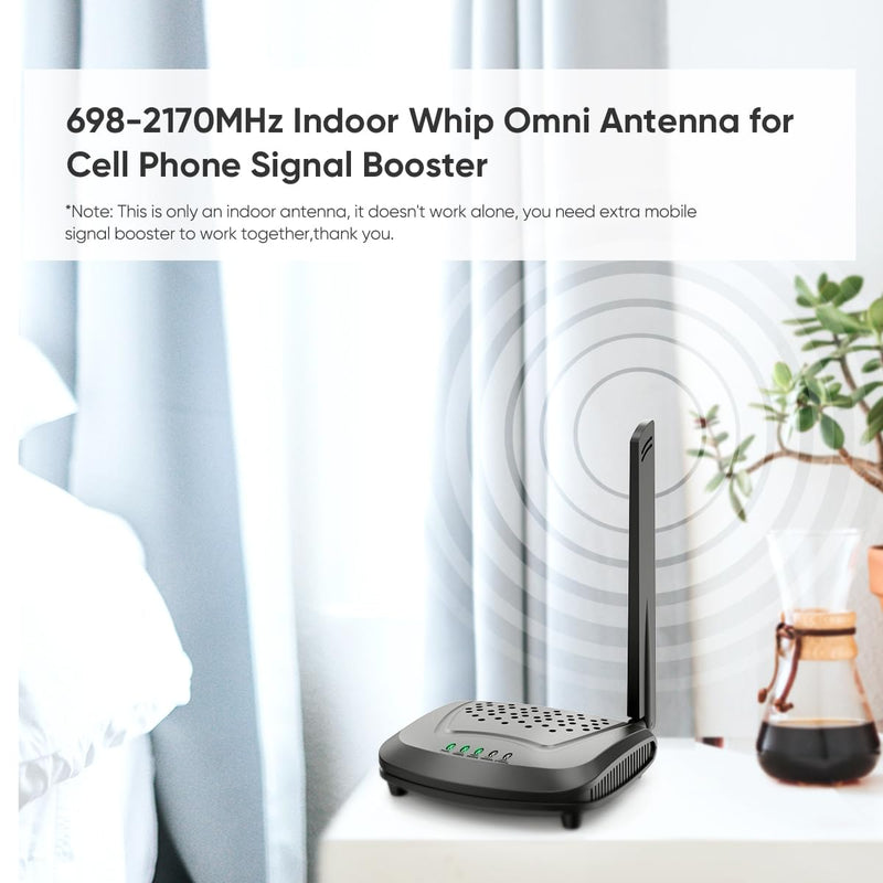 Replacement Inside Whip Antenna for Cell Signal Booster for 698MHz~2700MHz (F-Male Connector) Black