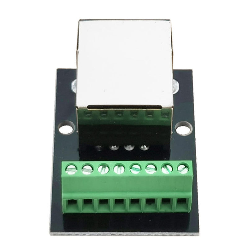 4PCS RJ45 Ethernet Single Female Socket Connector Breakout Board,2.54mm Pitch Screw Connector Board Shielded Network Adapter Terminal (Single RJ45 Interface) Single RJ45 interface