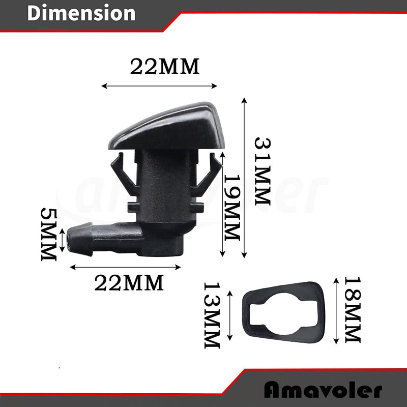 Windshield Washer Nozzles Wiper Spray Kit Replacement Fit For 07-17 GMC Acadia, 09-17 Chevrolet Traverse,07-10 Saturn Outlook, 07-11 Buick Enclave .OEM #: 25823360.