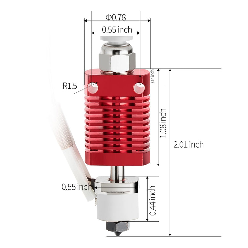 Ender 3 Hotend All-Metal Upgrade: 24V 60W CHC Hotend Ceramic Heating Core Compatible with Ender-3 V2/ 3 Pro/Max/ 5 Pro/Plus/ 6 / CR-10 Hot end Kit Replacment Red set G