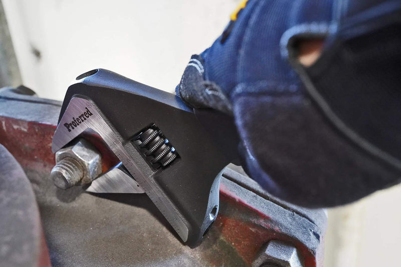 Plumbing Adjustable Wrench, Black Phosphate Finish, 4 Available Size Options 6-inch, 8-inch, 10-inch, 12-inch - T08004