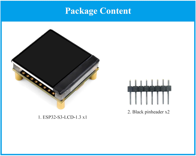 ESP32-S3 1.3inch Display Development Board, ESP32 with Display 240x240 Pixels, Built-in ST7789V2 Chip and 6-Axis IMU, 262K Color, SPI Communication, Supports 90° Hardware Rotation
