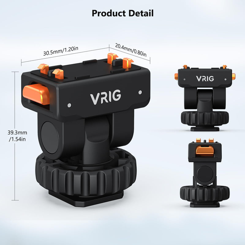 VRIG AC-44 Cold Shoe Adapter with Magnetic Quick Mount for Insta 360 Ace / Ace Pro, Action Camera Mount Adapter with 1/4" Thread Compatible DSLR Camera Hot Shoe, Tripod Accessories