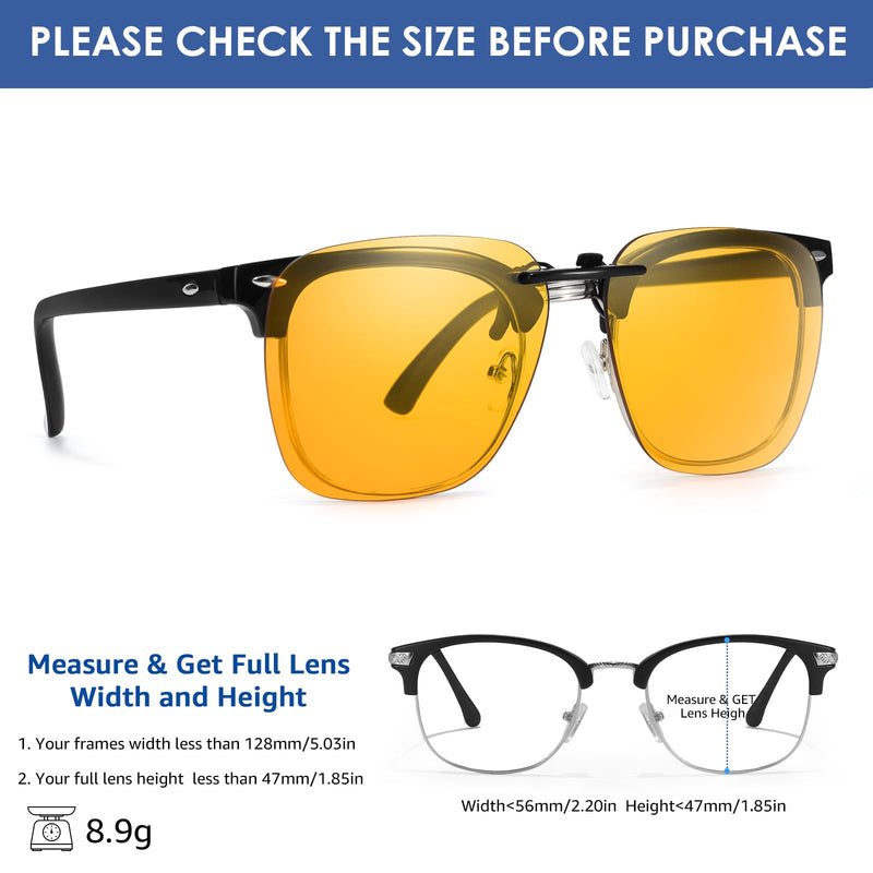 Clip On Blue Light Blocking Glasses for Prescription Glasses Women Men, Fit Over Glasses for Computer, TV, Gaming