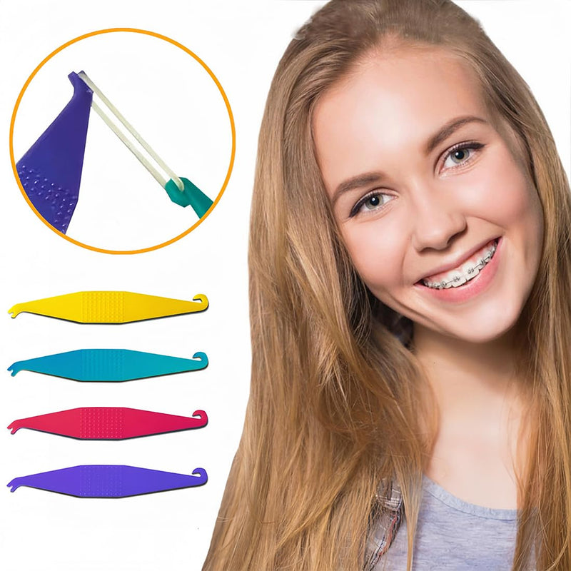 Orthodontic Braces with 5 Placements, 500 Pieces Orthodontic Elastic Rubber Bands for Braces, Dental Gaps, Crooked Teeth