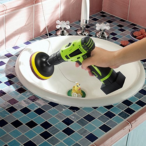 Kichwit 4 Inch Drill Power Scrubber Scouring Pads Cleaning Kit, Heavy Duty Household Cleaning Tool (Drill NOT Included)