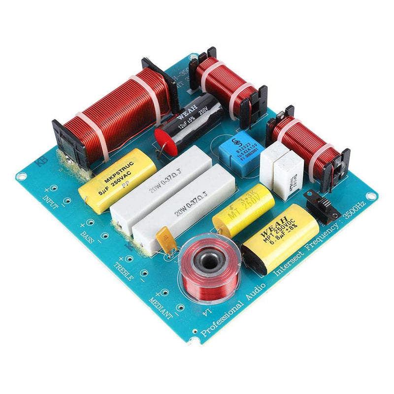 Zerone WEAH-3505 300W Speaker Audio Frequency Divider 3 Way Crossover Filters with Adjustable Treble Bass