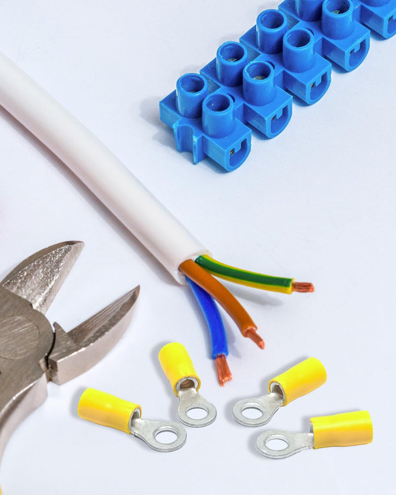 Gorffy ring cable lugs, 260 pieces cable lugs set, 0.5-6mm² ring eyelets cable lugs, Ø M4/M5/M6/M8 ring cable lugs set, cable lugs crimp connector assortment R260