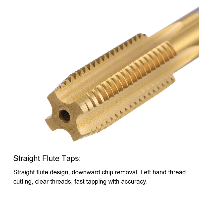 sourcing map tap with straight flute M12x1.5 metric left titanium M35 cobalt HSS