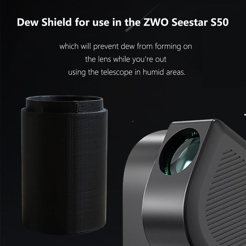 Dew Shield for ZWO Seestar S50 Telescope Accessories for ZWO Seestar S50，Only Compatible with TPU Made Cap Cover and Bahtinov Mask Focus Black