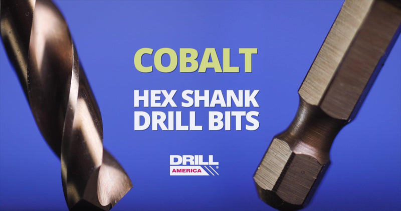 Drill America 13 Piece Quick Change Cobalt Drill Set with Hex Shank, (1/16" - 1/4" x 64ths), COHEX Series