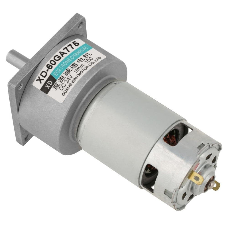 Mini DC Gear Motor DC12V/24V 35W Metal Speed Adjustable Large Torque Motor CW/CCW(24V 150rpm) 24V 150rpm