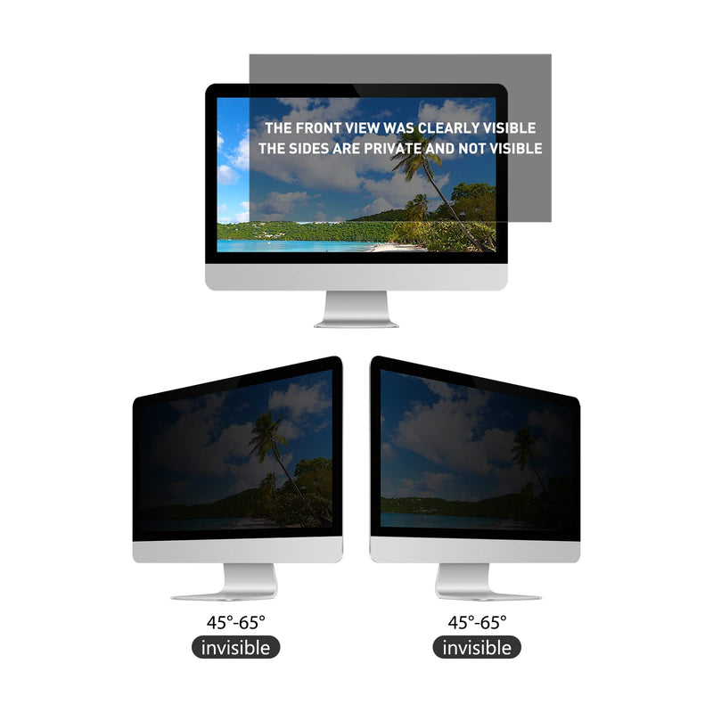 24 Inch Computer Privacy Screen Filter for Desktop Widescreen Monitor 16:9 Aspect Ratio - Anti-Glare - Blocks 96% UV - Anti-Scratch (2 Pack) 24.0 Widescreen (16:9) Black
