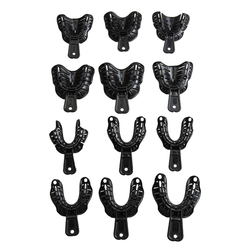 Dental Impression Tray, Plastic Perforated Dental Trays | Pack of 12 Heated Perforated Plastic Teeth Imprint Trays for Whitening Rails, Adults & Children