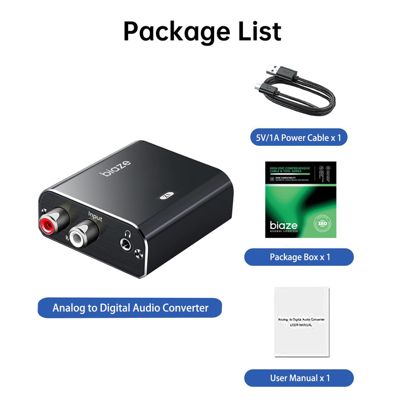 Analog to Digital Audio Converter, RCA to Optical Converter RCA/3.5mm to Toslink and Coaxial Adapter for PS5 PS4 HDTV DVD Soundbar
