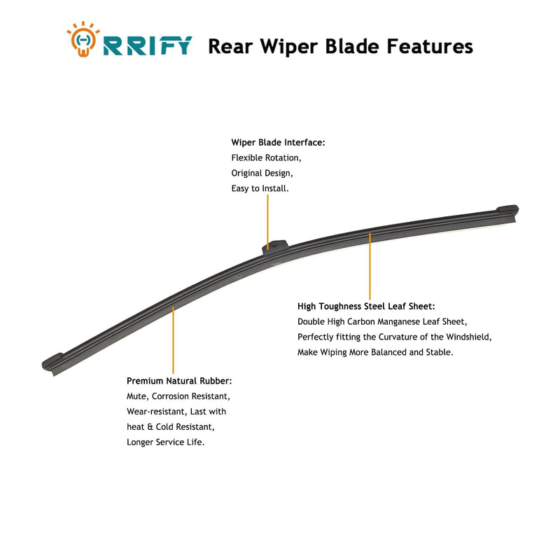 Rear Windshield Wiper Blade Arm Set for Porsche Cayenne 2011-2017 Rear Windsheild Back Wiper Arm and wiper Blade with Cover Assembly - 365mm 14 inch