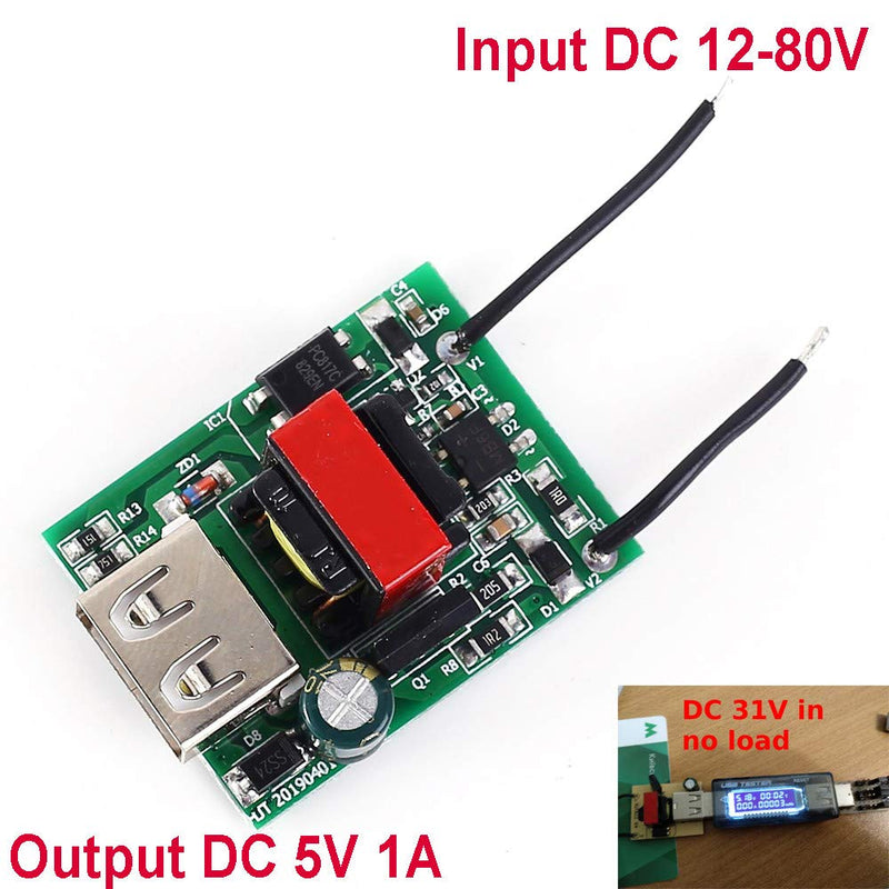 USB DC Step Down Module 12V 24V 36V 48V 72V to 5V 1A Isolated Power Supply Buck Converter Stabilizer