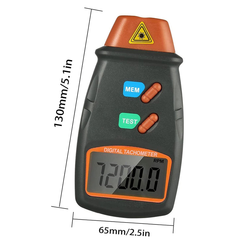 PNGOS Professional Digital Tachometer Chainsaw Non-Contact Tachometer Laser Tachometer Digital Tachometer Measuring Range 2.5RPM ~ 99,999RPM