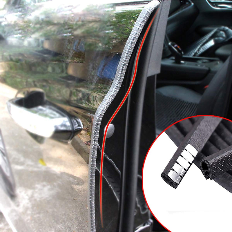 33Ft(10M) Long Car Door Edge Guards,U Shape Edge Trim Rubber Seal Protector Rubber Car Door Protector Car Protection Door Edge Anti-Collision Rubber Clips Fit for Most Car| Black | 33T