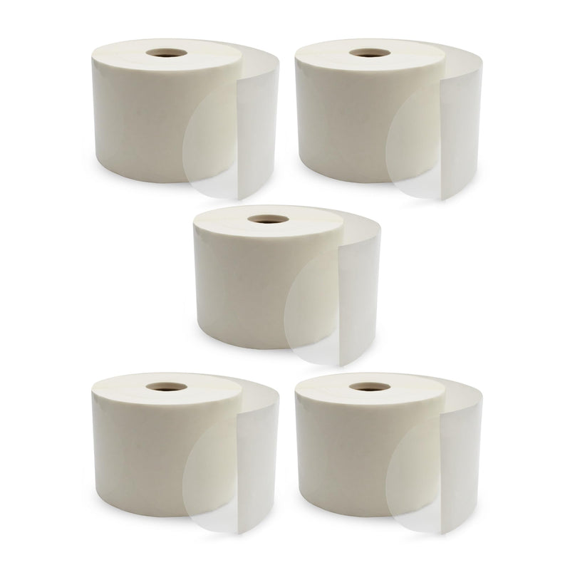 ChromaLabel 3-Inch Round Sealing Stickers, Library Supply Envelope Seals, Clear Mailing Stickers – 1,000 Labels per Roll, Non-Perforated, Ideal for Sealing Envelopes – Pack of 5