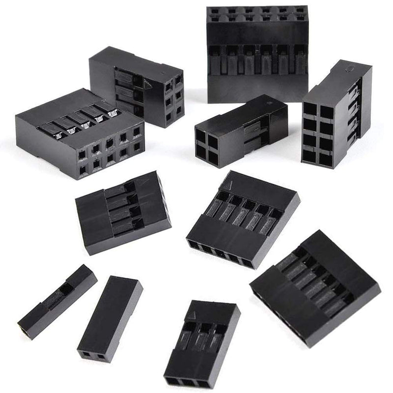 YIXISI 620pcs 2.54mm 1 2 3 4 5 6-pin Dupon connector kit, crimping pin kit for plug and socket for replacing or repairing broken cable circuit board connectors black - Dupon connection