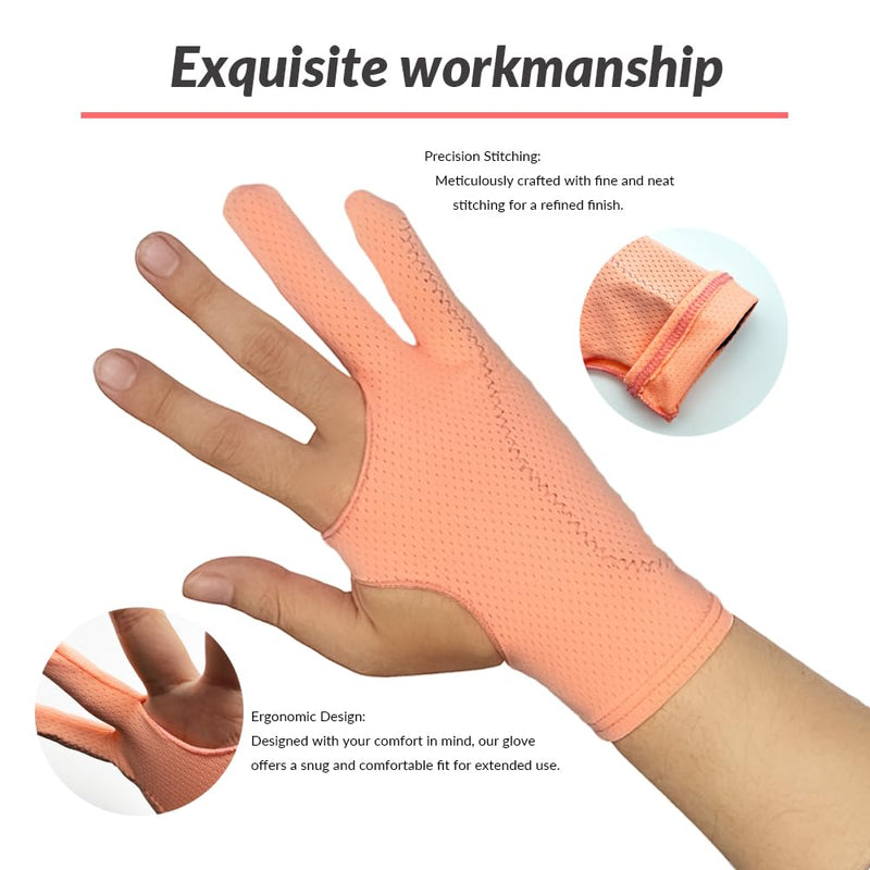 Breathable Drawing Glove Enhanced Comfort for Sweaty Palms, 3-Layer Palm Rejection Digital Art Glove for Graphic Tablet, Artist Gloves with Two Fingers for iPad (Medium) Medium