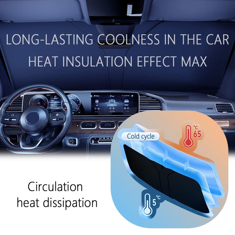 240T Thickened Automotive Glass Sunshade and Comes with Storage Bag,Keep Car Interior Cool,Universal Windshield Sun Shade Fit for Cars,Trucks,SUVs (L(57.08 * 31.5 inch)) L(57.08 * 31.5 inch)