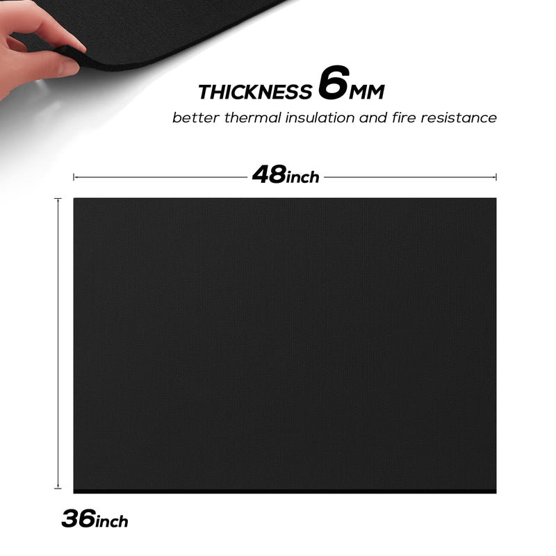 FLASLD Welding Blanket Fireproof Mat 36×48 inch Heat Resistant Material Up To 1800°F Flame Retardant Fabric Carbon Felt for Grill Stove Pit Soldering Welders Plumbers