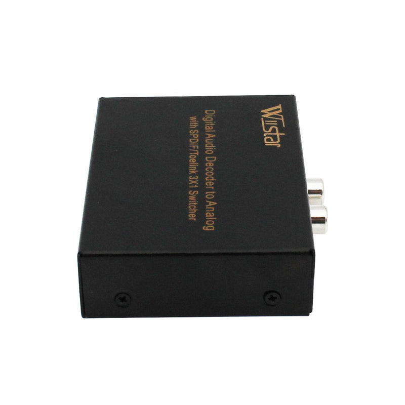 Wiistar Toslink Switch 3x1 Digital Optical Audio Switch 3x1 with Analog RCA and 3.5mm Support 5.1CH 5.1CH/ LPCM2.0/ DTS