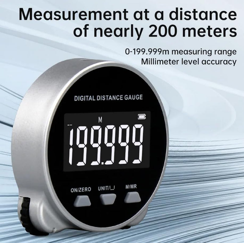Long Distance Digital Ruler, Electronic Digital Tape Measure, Digital Display Roller Ruler, 199,999 m, Semiconductor, Microprocessor, Electronic Rolling Ruler for Measurements