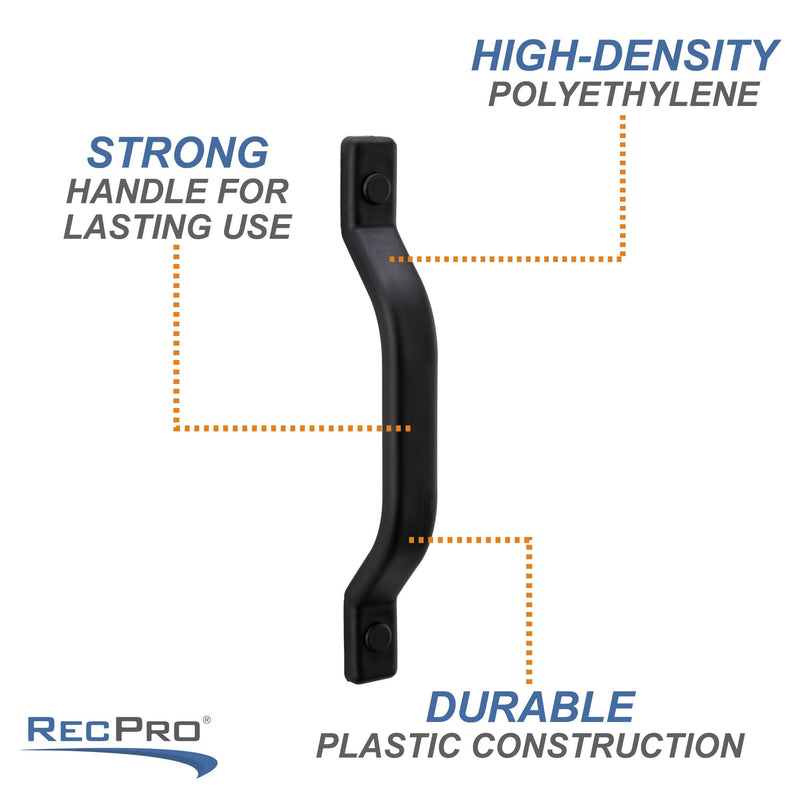 RecPro RV Grab Assist Handle | 9 1/2 Inches | Black or White | Exterior Assist Handle (2 Handles, Black) 2 Handles