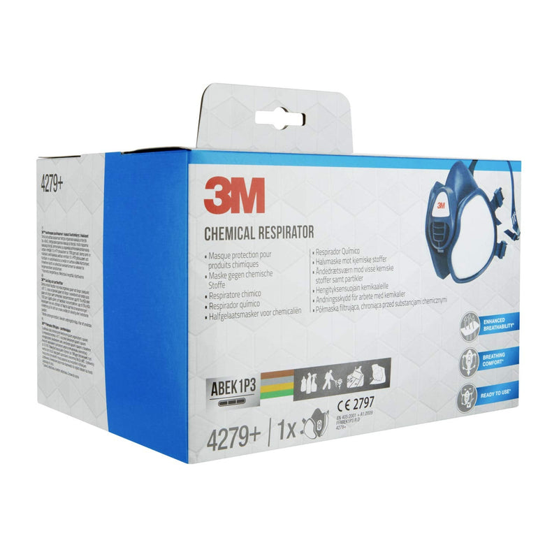 3M respiratory mask 4279+, ABEKP3, protection against chemical substances such as pesticides and cleaning agents, 1 per pack